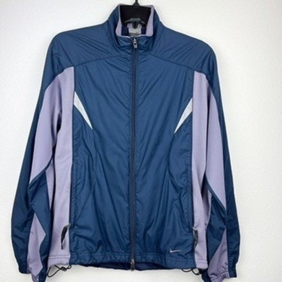 Nike Women Sportswear Track Jacket Navy Lilac White Accents Zip Up Athletic - Picture 6 of 9